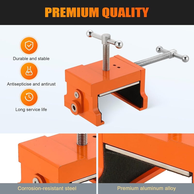 weyleity Cabinet Installation Clamps | Cabinetry Clamp for Easy and Quick Face Frame Installation, Cabinet Clamps with Two Side Screws and Drill Hole Guide Cabinet Installation Tools, Orange (2) - Image 3